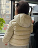 鸭鸭（YAYA）儿童轻薄羽绒服短款小童中大童连帽男女童2023秋冬洋气童装外套 米白色 100 实拍图