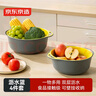 京东京造 洗菜盆 沥水篮 双层洗菜篮 洗菜神器淘米篮水果篮  （4件套） 实拍图