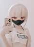 cosplay口罩窒息PU皮质漆皮一体成型kig用成人口罩光泽感立体口罩 镜面黑 1个 实拍图