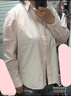 优衣库女装全棉条纹衬衫/长袖衬衣薄外套25秋冬新款479079 10 水粉色 XL /165/92A 实拍图
