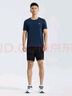 361°运动套装男春夏季跑步短袖基础舒适速干健身训练衣服 【男款】深墨蓝/超级黑 L 实拍图