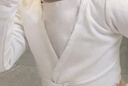 艾舞戈儿童舞蹈服秋冬季长袖小外套坎肩毛衣女孩跳舞上衣女童练功服披肩 白色（弹力棉） M 实拍图