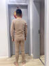 宝派云的超品联名保暖内衣套装男羊绒情侣圆领打底秋衣秋裤女秋冬季 羊绒暖护贴（线下护膝款）男黑灰 3XL 实拍图