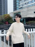 名创优品（MINISO）加绒毛衣男冬季保暖一体绒2025新款圆领内搭男士针织衫 米白 L 实拍图