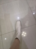 大东女士2025新款方头粗跟短靴后拉链中跟百搭时装靴弹力靴女显瘦瘦靴 米白色 37 实拍图