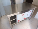 不锈钢拉门工作台操作台厨房储物柜商用打荷台面案板饭店切菜桌子 组装款长120宽60高80cm单通 实拍图
