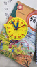 数学教具全套一二年级下册学具盒小学生计数器七巧板钟表时钟算盘活动角几何体模型 钟表模型-黄色 实拍图