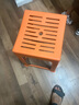 茶花（CHAHUA）塑料凳子时尚创意椅凳加厚方凳弧形塑料条纹高凳可叠加 【橘色】条纹高凳 46.6cm 【2个装】 实拍图