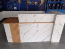 公司前台接待台咨询柜台桌简约美容店服装店吧台收银台包安装 白理石+金丝柚木【右拐角】赠氛围灯 180x60x100cm【免费安装】 晒单实拍图