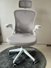得力（deli）91025居家网椅 扶手可翻折电脑椅 旋转头枕可调节腰靠办公椅 灰色 实拍图