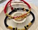 中国黄金（CHINA GOLD）黄金手链女款足金五帝钱金珠红手绳七夕情人节生日礼物送女友老婆 五帝钱手绳【红绳】约1.08g+品牌礼盒 实拍图