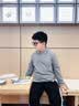 纳维凯尔（Navigare）儿童长袖T恤男童POLO衫弹力翻领打底衫学生衬衣再塑时尚浅花灰120 实拍图