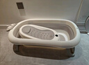 iuu婴儿洗澡盆 可折叠宝宝浴盆大号 洗澡神器躺托浴架新生儿童用品 【北欧灰】+可调节感温浴架 材质：FAD食品级材质检测认证 实拍图