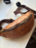 ANDSEEYOU品牌 手工真皮胸包男 头层牛皮腰包休闲迷你小背包运动斜挎手机包 黄棕色 实拍图