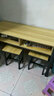 科仕隆 学校课桌椅中小学生双层课桌辅导班培训桌补习班抽屉课桌椅直销 双人桌120*50*74+2凳 实拍图