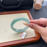 芳晓 缅甸冰种贵妃玉手镯圆条飘绿飘花冰种老坑正圈翡翠处理手镯女款 实拍图