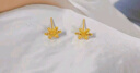 中国黄金（CHINA GOLD）雪花黄金耳钉女款足金耳环养耳洞耳饰品情人节生日礼物送女友老婆 雪花耳钉【一对】约0.8g 实拍图