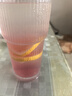 高颜值竖条纹水杯玻璃杯带盖带吸管茶杯家用 竖纹竹节杯 600ml 1只 实拍图