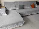 漫姿娜沙发套全包罩三座一贵妃万能套雪尼尔沙发垫四季通用防滑坐垫子秋 孔雀雪尼尔-灰色 145*200三面花边贵妃专用可开叉 实拍图