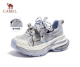 骆驼（CAMEL）银月户外复古老爹鞋厚底休闲鞋 L24A255753W 灰/蓝/白(透网) 38 实拍图