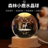 TaTanice水晶球摆件桌面夜灯女生小鹿玻璃球儿童发光玩具女孩开学生日礼物 实拍图