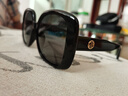 帕森（PARZIN）太阳镜女 复古大框时尚偏光太阳眼镜开车驾驶遮阳防晒墨镜 曜石黑-偏光（PZ91662） 实拍图