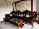 天地红·家具【已售1W+】欧式真皮转角沙发客厅全实木雕花大户型复古别墅家具 三人+左贵妃【2.85米】 头层牛皮+全实木框架 实拍图