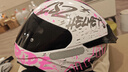 LS2情侣摩托车头盔男女机车赛车四季全盔儿童盔防雾大尾翼802 特白/粉红摩擦 3XL(建议59-61头围) 实拍图