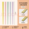 味家合金筷子炫彩糖果色系列家庭分餐筷子一人一双专人专用餐具十双装 实拍图