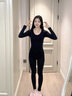 婷美保暖内衣女士美体修身显瘦秋衣秋裤打底内搭无痕套装秋冬季 黑XL 实拍图