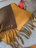 CACUSS纯羊毛围巾女士秋冬季围脖保暖披肩女生礼物礼盒装 咖黄184*30cm 实拍图