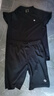 京东京造【呼吸套装】跑步运动套装超透气速干T恤短裤组合装 黑色 M 实拍图