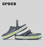 卡骆驰（CROCS）洞洞鞋贝雅卡骆班轻便耐磨一脚蹬休闲鞋|205089 石板灰/青柠绿-0GX 40 (250mm) 实拍图