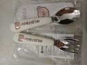 沃德百惠（WORTHBUY）316不锈钢叉勺套装小孩子学吃饭勺婴儿辅食勺便携叉子勺子餐具  316小熊-直款勺+叉+盒 实拍图