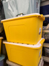 茶花塑料衣物收纳箱棉被整理箱58L 黄色 3个装 带轮 实拍图