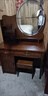 全实木梳妆台椅组合卧室中式简约80CM化妆桌子带灯镜带锁斗柜一体 胡桃色【带灯光镜+凳子】 80x43x145cm【自行安装】 实拍图