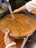 正宗越南红铁木砧板切菜板家用抗菌粘板圆形案板实木刀板菜墩加厚 直径42*厚5cm钢圈包边正宗红铁木 实拍图
