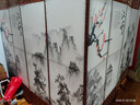 中式简易折叠可移动屏风遮挡板帘客厅隔断墙卧室现代简约办公室 单面图案送底座（加厚加粗） 1.8米高4扇一组2米宽 实拍图