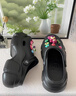 百慕倾臣 8cm厚底洞洞鞋女增高夏季外穿DIY新款护士沙滩防滑松糕包头凉鞋 黑色【米黑煤球】 38-39 正码（内长240MM） 实拍图