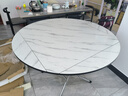 雷鑫智圆桌折叠桌餐桌家用饭桌方圆两用非实木简易吃饭桌子10人大圆桌 1.17米白理石色（不锈钢腿） 实拍图