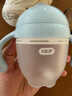 爱咔威（IKV）儿童水杯 硅胶学饮吸管婴幼儿鸭嘴吸嘴杯学饮两用 鸭嘴款-小蓝瓶 160ml 实拍图