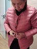 鸭鸭秋冬新款轻薄羽绒服女短款无领薄款修身时尚外套KXM 米白色 XL 实拍图