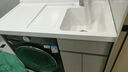 九牧王蜂窝铝洗衣柜阳台一体台盆洗衣池槽洗衣机柜滚筒伴侣柜浴室柜定制 95CM 左盆 奶茶色 送抽拉龙头 实拍图