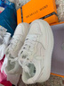 鹿季小白鞋女板鞋十字花2025年秋季新款时尚百搭运动休闲鞋鞋子 白色 37 实拍图