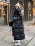 韩璐娇（hanlujiao）黑金羽绒棉服女2025年冬季新款韩版宽松长款过膝棉衣加厚棉袄外套 黑色（升级加厚款） M 【建议105-120斤】 实拍图