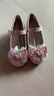百丽童鞋女童皮鞋儿童公主鞋水晶鞋女孩小高跟时尚单鞋春秋 粉色30码 实拍图