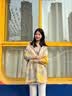 CYBER KITTEN韩系拼色玉兰花时尚仿羊绒围巾女秋冬季百搭气质围脖御寒保暖披肩 黄色 实拍图