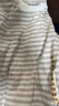 无印良品（MUJI） 女式 双罗纹编织 T恤 休闲百搭 短袖女夏季薄荷曼波风 浅灰色条纹 2S XS 实拍图