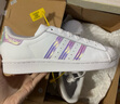 阿迪达斯（adidas）女鞋 三叶草SUPERSTAR 镭射尾彩纹贝壳头运动休闲鞋 镭射炫彩三条纹 FV3139 /大半码 38 实拍图
