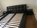 锦皓（JURHOO）锦皓皮床真皮床现代简约卧室床双人床主卧婚床大床皮艺床储物床 高箱床+2床头柜+独立袋乳胶床垫 1500*2000 实拍图